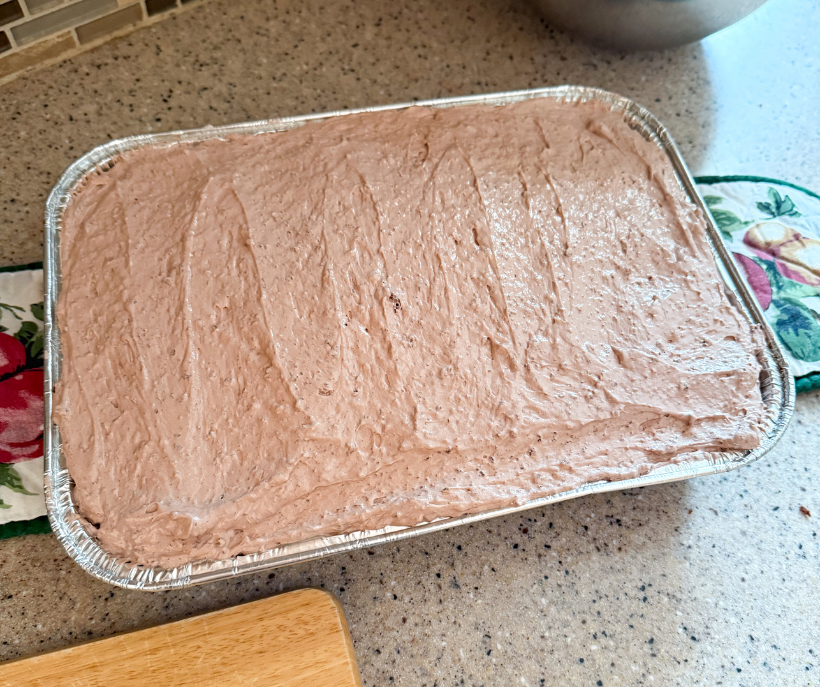 Iced choc mayo cake